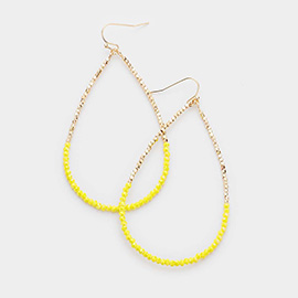 Beaded Open Teardrop Dangle Earrings