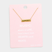 I Love Music Metal Pendant Necklace 