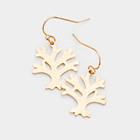  
Brass Metal Tree Dangle Earrings 