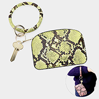 Snake Skin Faux Leather Key Chain / Bracelet / Pouch Bag