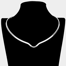 V Shaped Metal Open Choker Necklace