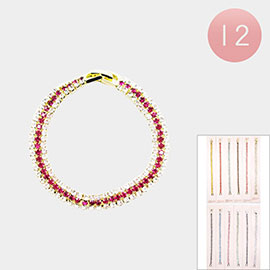 12PCS - Crystal Rhinestone Evening Bracelets