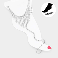 
Crystal Rhinestone Net Toe Ring Anklet