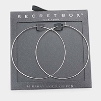 Secret Box _ 14K White Gold Dipped Metal Hoop Earrings