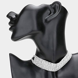 Embellished Rhinestone Choker Necklace