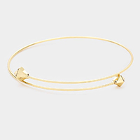 Gold Dipped Metal Rhombus End Bracelet 