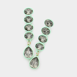 Oval Teardrop Crystal Drop Earrings