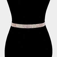 Crystal Rhinestone Sash Ribbon Bridal Wedding Belt / Headband