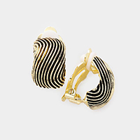 Textured Antique Metal Clip on Earrings 