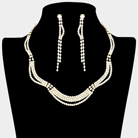 Wavy Rhinestone Necklace