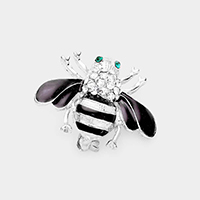 Honey bee Rhinestone Pave Pin Brooch