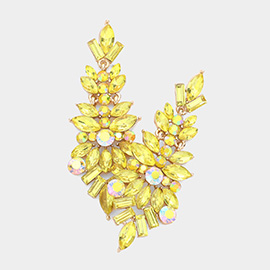 Marquise Crystal Multi Shape Rhinestone Drop Evening Earrings