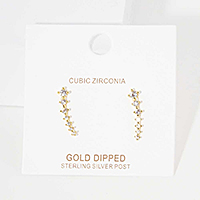 Gold Dipped Cubic Zirconia Drop Earrings 