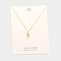Gold Dipped Flamingo Pendant Necklace
