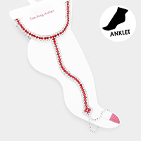 Crystal Rhinestone Net Toe Ring Evening Anklet 