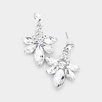 Marquise Crystal Floral Evening Earrings 
