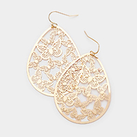 Brass Metal Butterfly Earrings