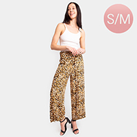 Leopard Print Slit Wide Leg Palazzo Pants
