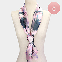 6PCS - Palm Island Satin Oblong Scarves