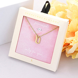 Secret Box -V- Monogram Metal Pendant Necklace