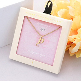 Secret Box -Y- Monogram Metal Pendant Necklace