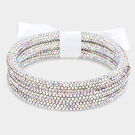 3PCS - Rhinestone Pave Bangle Layered Bracelets