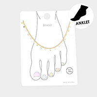 Gold Dipped Tiny Metal Disc Station Anklet