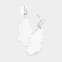 Clear Lucite Abstract Metal Trim Earrings