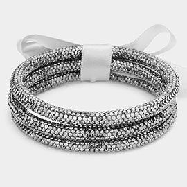 3PCS - Rhinestone Pave Bangle Layered Bracelets