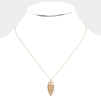 Semi Precious Stone Arrow Pendant Necklace