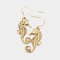 Metal Seahorse Dangle Earrings