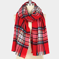 Plaid Check Oblong Scarf