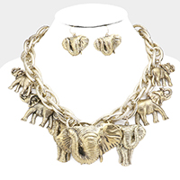 Metal Elephant Charm Necklace