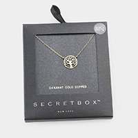 Secret Box _ 14K Gold Dipped Metal Tree of Life Pendant Necklace