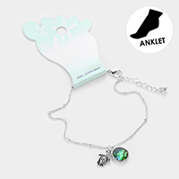 Abalone Metal Turtle Anklet
