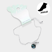 Abalone Metal Seahorse Anklet