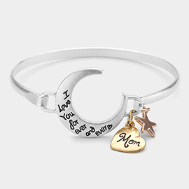 I Love You forever and ever Crescent Moon Hook Bracelet