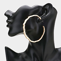 Textured Irregular Metal Hoop Earrings