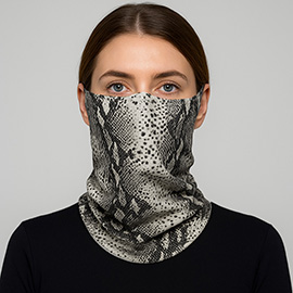 Snakeskin Print Seamless Face Tube Mask / Scarf