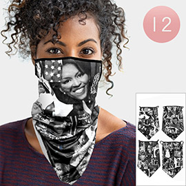 12PCS - Michelle Obama Breathable Earloop Neck Gaiter Face Cover