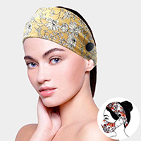 Floral Print Elastic Headband