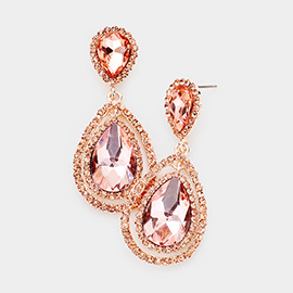 Teardrop Crystal Rhinestone Dangle Evening Earrings