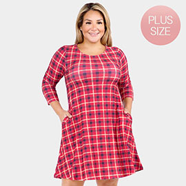 Plaid Check Pinafore A Line Swing Dress