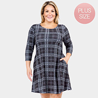 Plaid Check Pinafore A Line Swing Dress