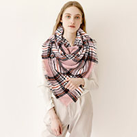 Plaid Check Blanket Scarf