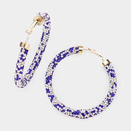 Rhinestone Pave Hoop Earrings