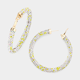 Rhinestone Pave Hoop Earrings