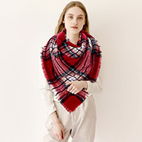 Plaid Check Blanket Scarf