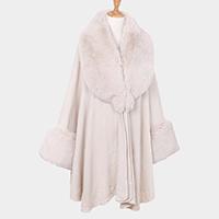 Wholesale Ponchos Shawl - Faux Fur, Pattern Vest, Sloppy, Tassel