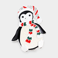 Enamel Santa Hat Penguin Brooch